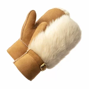 Ivy (Camel) – Exclusieve Limited Edition Suede Dames Wanten met Warme Lamswollen Voering & Toscaans Bont