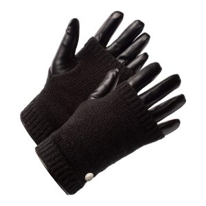 Noah (Zwart) – Vegan Leren Dames Handschoenen met Sleeve, Touchscreen & Fleece Voering
