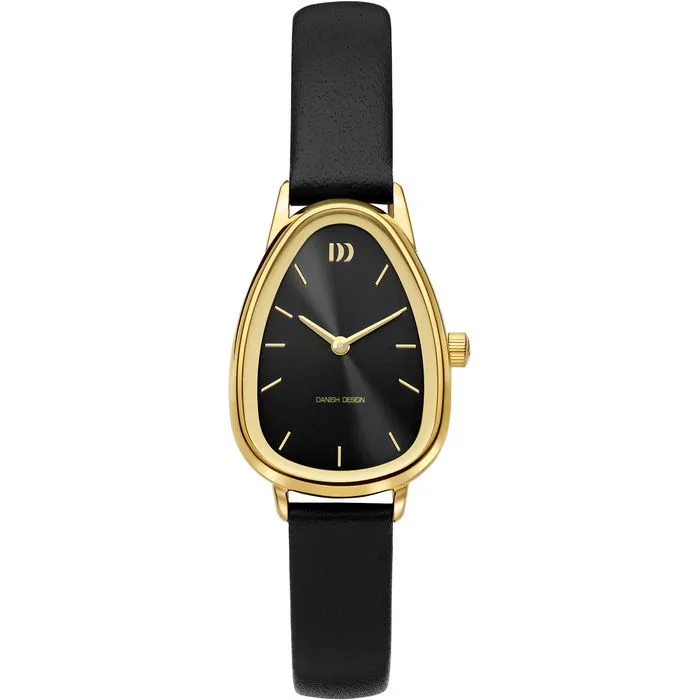 Danish Design Fjordsten horloge IV15Q1306 Goldplated zwart