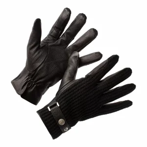 Ace (Geitenleer) – Zwart Wollen Handschoenen Heren Handgemaakt met Voering van Wol & Kasjmier