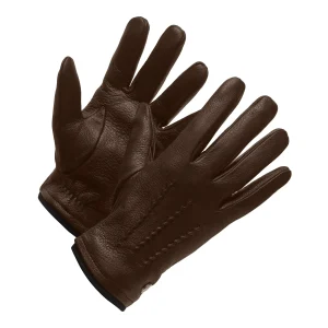 James (Geitenleder) – Bruine Leren Handschoenen Heren met Luxe Wollen Voering & Unieke Touch Functie