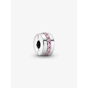 Pandora Clip Silver Roze Sprankelende Rij 791972PCZ