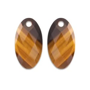 Sparkling Jewels Facet Tiger Eye Ear Leaf EAGEM09-FCLF-L