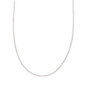 Sparkling Jewels Beaded Necklace 2mm Pink Opalite NLK04G-G66 42cm+2cm