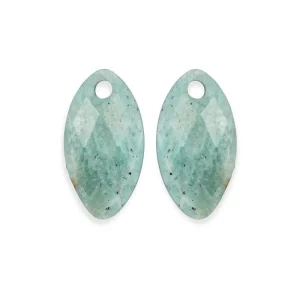 Sparkling Jewels Eardrops Rich Green Amazonite Ear Leaf EAGEM57-FCLF-S