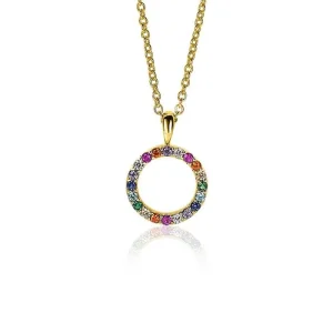 Zinzi Hanger ZIH2170 Cirkel Verguld Regenboog Zirconia