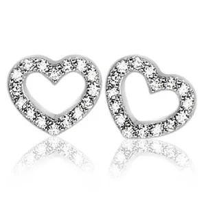 Zinzi Oorknop ZIO1098 Zilver Hartjes Zirkonia